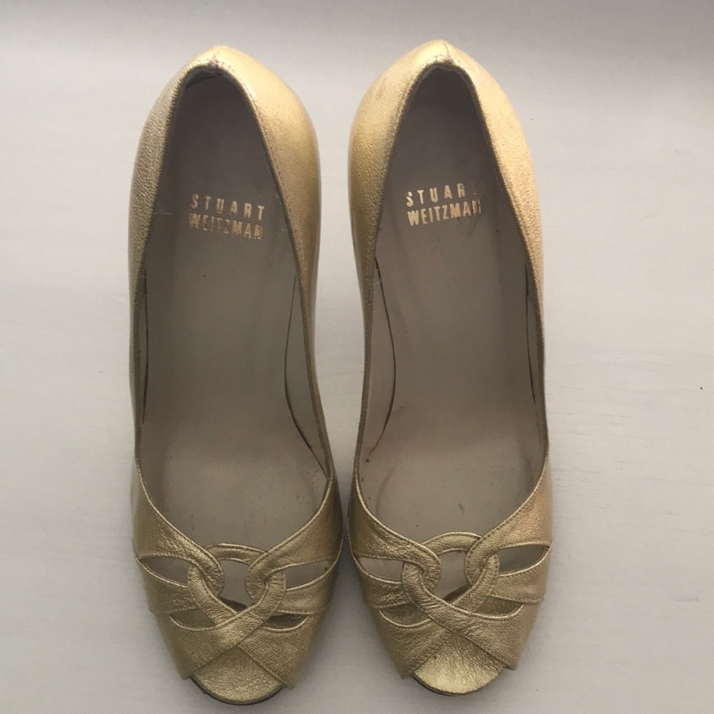 Stuart Weitzman gold 4inch stiletto heels